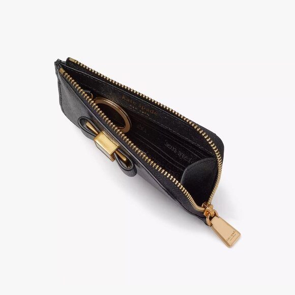 Kate Spade Morgan Bow Embellished Zip Cardholder BLACK | eBay Kate Spade Morgan Bow Embellished Zip Cardholder BLACK
